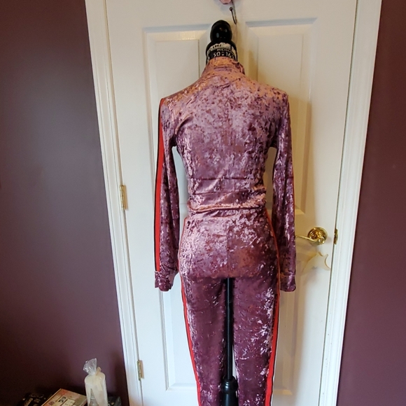 Mauve crushed velvet jogger set NWOT S, M, L - Picture 8 of 8